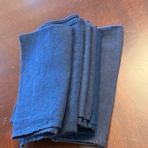 Pier 1 Navy Blue Linen-Cotton Napkins